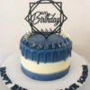 Elegant Blue Drip Butter Cake