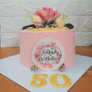 Elegant 1kg Birthday Ribbon Cake