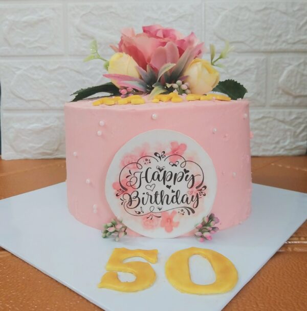 Elegant 1kg Birthday Ribbon Cake