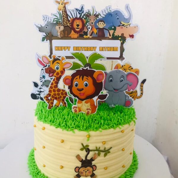 Safari-Themed Birthday Cake