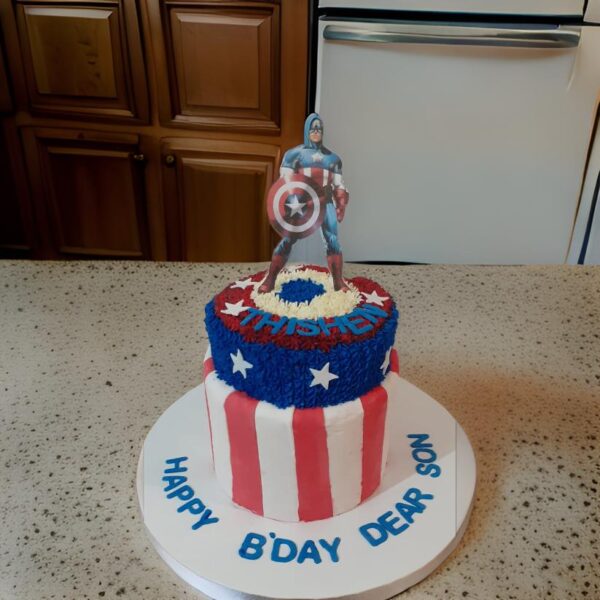 Captain America Theme - Birthday Cake