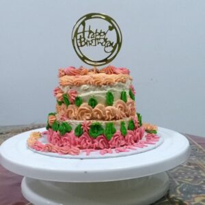 Two-Tier Vanilla Butter Cake with Buttercream Frosting