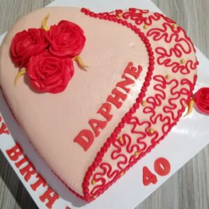 Heart-Shaped Vanilla Cake with Butter Icing