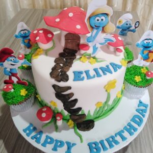 Smurff Theme Cake