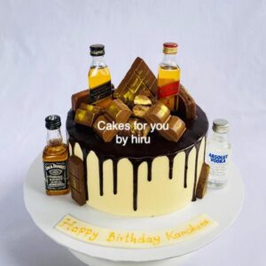 Choco and Liquor Bottles Drip Cake