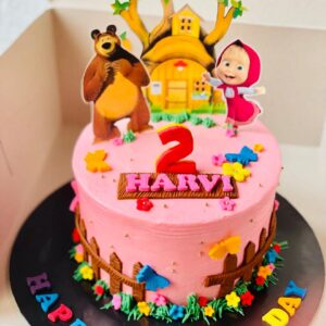 Masha And The Bear Themed Birthday Cake