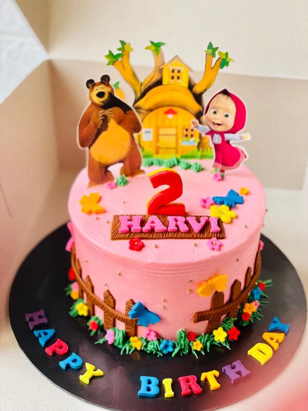 Masha And The Bear Themed Birthday Cake