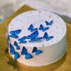 1kg Chocolate Buttercream Cake with Blue Butterfly Toppers