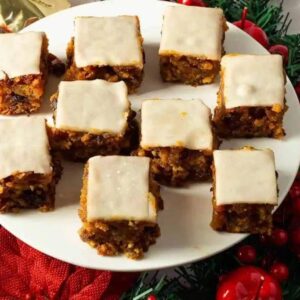 Christmas Fruit Cake Bites with Icing